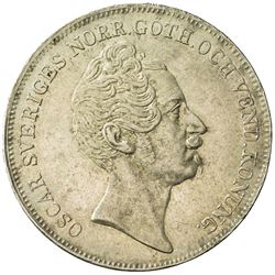 SWEDEN: Oscar I, 1844-1859, AR riksdaler, 1846. EF