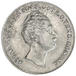 SWEDEN: Oscar I, 1844-1859, AR 1/4 riksdaler, 1848/4. AU