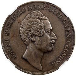 SWEDEN: Oscar I, 1844-1859, AE 4 skilling, 1849. AU55