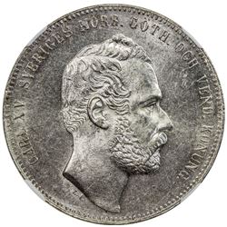 SWEDEN: Carl XV, 1859-1872, AR 4 riksdaler riksmynt, 1864. NGC MS61