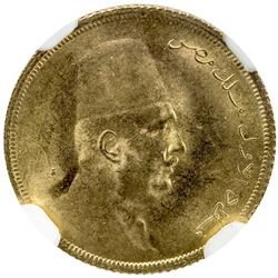 EGYPT: Fuad, as King, 1922-1936, AV 20 piastres, AH1341//1923. NGC MS63