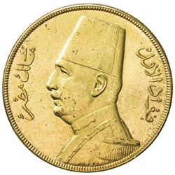 EGYPT: Fuad, 1922-1936, gilt AR medal (26.95g). EF-AU