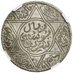 MOROCCO: Yusuf, 1912-1927, AR riyal, Paris, AH1336. NGC MS64