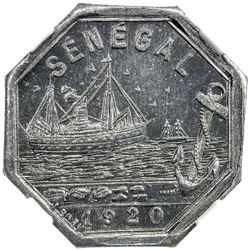 SENEGAL: 5 centimes, 1920. NGC MS66