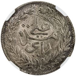 TUNISIA: Ali III, 1882-1902, AR piastre, Tunis, AH1303. NGC MS66