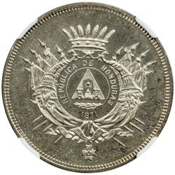 HONDURAS: Republic, AR 50 centavos, 1871. NGC PF64
