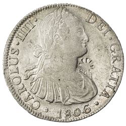 MEXICO: Carlos IV, 1788-1808, AR 8 reales, 1806-Mo. AU