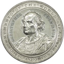 UNITED STATES:, 1893, white metal medal. EF