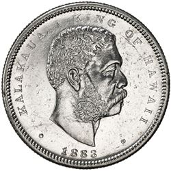 HAWAII: Kalakaua, 1874-1891, AR half dollar (hapalua), 1883. AU