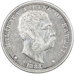 HAWAII: Kalakaua, 1874-1891, AR dollar (dala), 1883. VF-EF