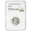 Image 3 : NEW ZEALAND: George V, 1910-1936, AR shilling, 1935. NGC MS65