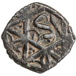 MUGHAL: Akbar I, 1556-1605, AE 1/8 dam (2.25g), Bhakhar, ND. VF