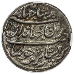 MUGHAL: Jahandar, 1712-1713, AR rupee, Tatta, AH1124 year one (ahad). NGC AU55