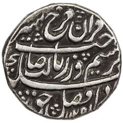 MUGHAL: Farrukhsiyar, 1713-1719, AR rupee (11.49g), Tatta, AH1125 year one (ahad). VF-EF