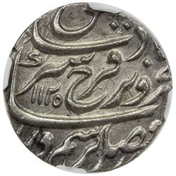 MUGHAL: Farrukhsiyar, 1713-1719, AR rupee, Multan, AH1125 year 2. NGC MS62