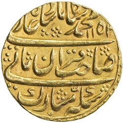 MUGHAL: Muhammad Shah, 1719-1748, AV mohur (10.85g), Shahjahanabad, AH1152 year 22. AU