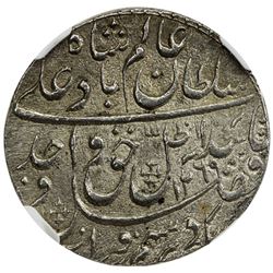 AWADH: Wajid Ali Shah, 1847-1856, AR rupee, Lucknow, AH1269 year 6. NGC MS65