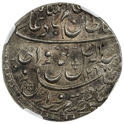 AWADH: Wajid Ali Shah, 1847-1856, AR rupee, Lucknow, AH1269 year 6. NGC MS64