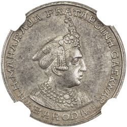 BARODA: Pratap Singh, 1938-1951, AR 1/3 mohur, VS1995. NGC MS63
