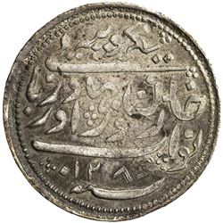 RADHANPUR: Zorawar Khan, 1825-1874, AR rupee (11.74g), Radhanpur, 1870//AH1286. EF