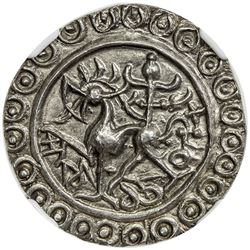 TRIPURA: Rajadhara Manikya, 1586-1599, AR tanka, SE1508 (1686). NGC MS64