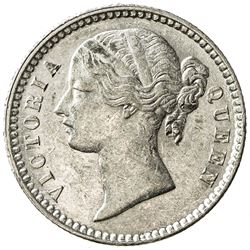 BRITISH INDIA: Victoria, Queen, 1837-1876, AR 1/4 rupee, 1840 (b & c). UNC