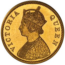 BRITISH INDIA: Victoria, Queen, 1837-1876, AV 10 rupees, 1870. PCGS PF63