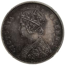 BRITISH INDIA: Victoria, Queen, 1837-1876, AR rupee, 1874-C. NGC PF63