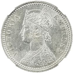 BRITISH INDIA: Victoria, Empress, 1876-1901, AR 1/4 rupee, 1878(c). NGC MS63