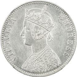 BRITISH INDIA: Victoria, Empress, 1876-1901, AR rupee, 1897-C. NGC MS63