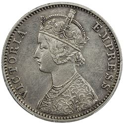 BRITISH INDIA: Victoria, Empress, 1876-1901, AR rupee, 1897-C. PCGS AU