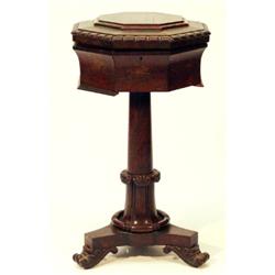 William IV rosewood teapoy, the octagonal t…