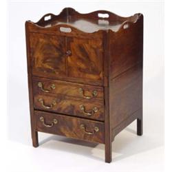 Geroge III mahogany tray top commode, fitte…