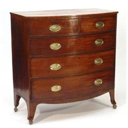 19th Century mahogany bow fronted chest wit…