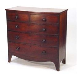 Victorian mahogany bow fronted chest, fitte…