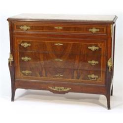 19th Century French walnut chest, the inset…