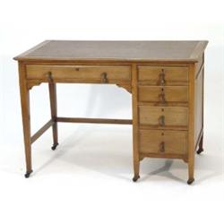 Edwardian mahogany writing table, the top w…