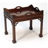 Image 1 : Chippendale design tray top table, the gall…