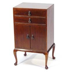 1920's Oak music cabinet, fitted two music …