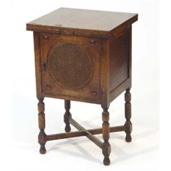 1930's Oak pedestal cupboard with drawer le…