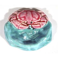 Continental Majolica crab shaped soap dish,…