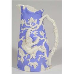 Victorian Dale Hall Parian jug, relief moul…