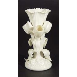 Belleek porcelain tulip vase, black Belleek…