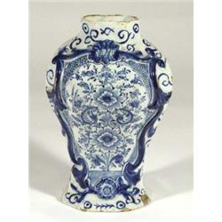 Delft Pottery vase, hand painted with a pan…
