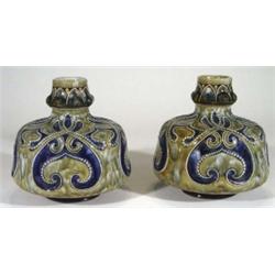 Pair of Royal Doulton Lambeth stoneware squ…
