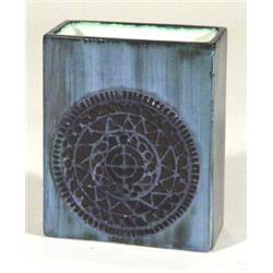 Early flat sided Troika pottery vase with b…