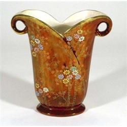 Twin handled Crown Devon Art Deco vase, han…