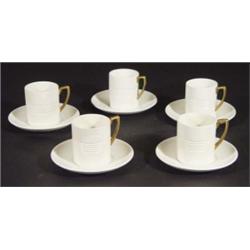 Five Wedgwood cream glazed Keith Murray des…