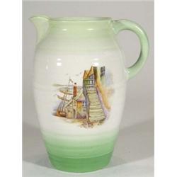 Large green banded Shelley Harmonyware jug,…