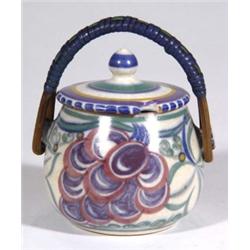 Art Deco Poole pottery jampot and cover, ha…